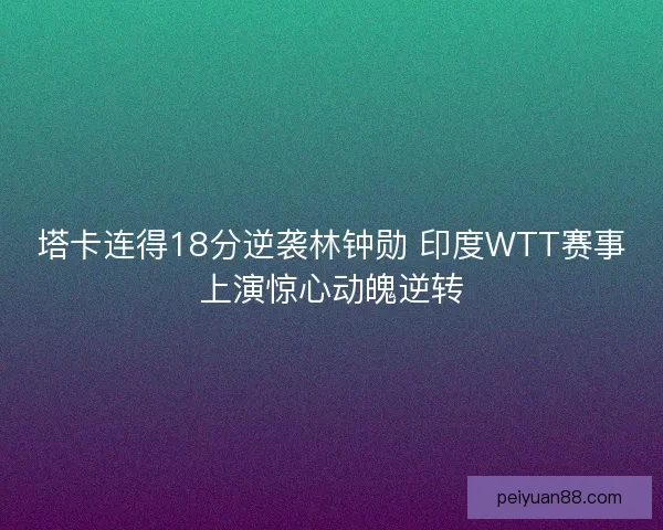 塔卡连得18分逆袭林钟勋 印度WTT赛事上演惊心动魄逆转