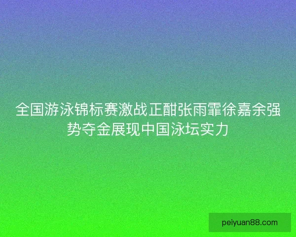 全国游泳锦标赛激战正酣张雨霏徐嘉余强势夺金展现中国泳坛实力
