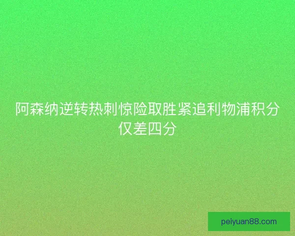 阿森纳逆转热刺惊险取胜紧追利物浦积分仅差四分