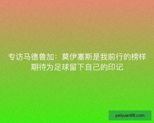 专访马德鲁加:莫伊塞斯是我前行的榜样期待为足球留下自己的印记 专访马德鲁加:莫伊塞斯是我前行的榜样期待为足球留下自己的印记