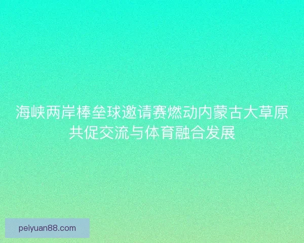 海峡两岸棒垒球邀请赛燃动内蒙古大草原共促交流与体育融合发展