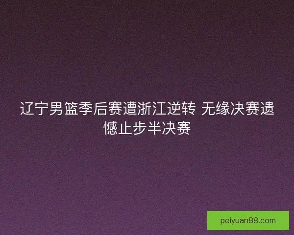 辽宁男篮季后赛遭浙江逆转 无缘决赛遗憾止步半决赛